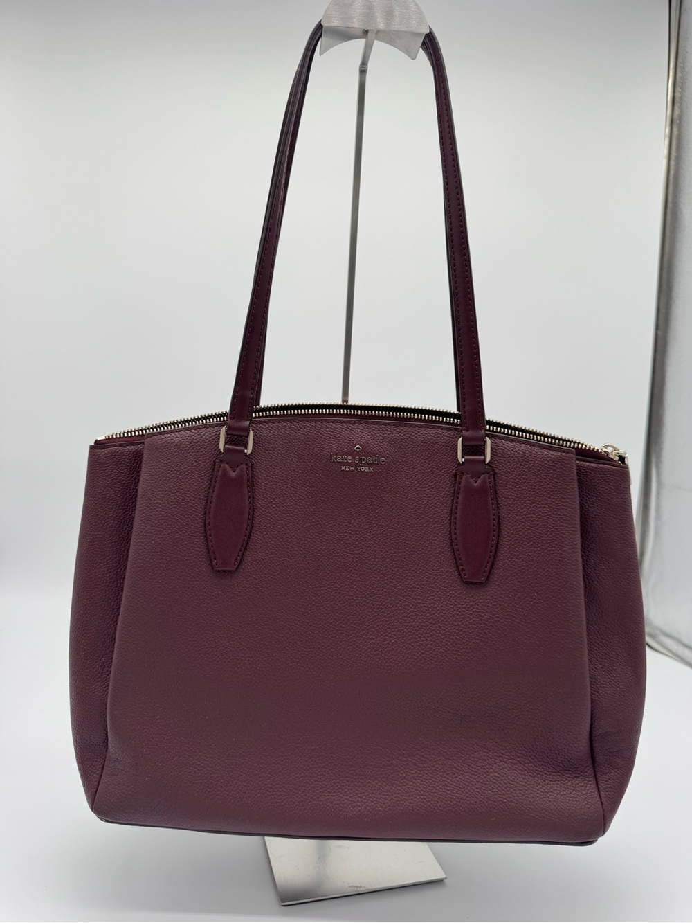 kate spade Deep Plum Pebbled Leather Tote
